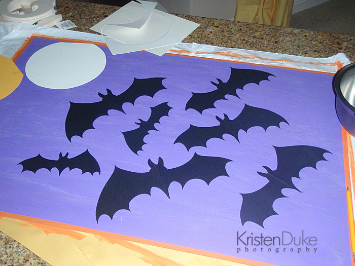 halloween bat painting
