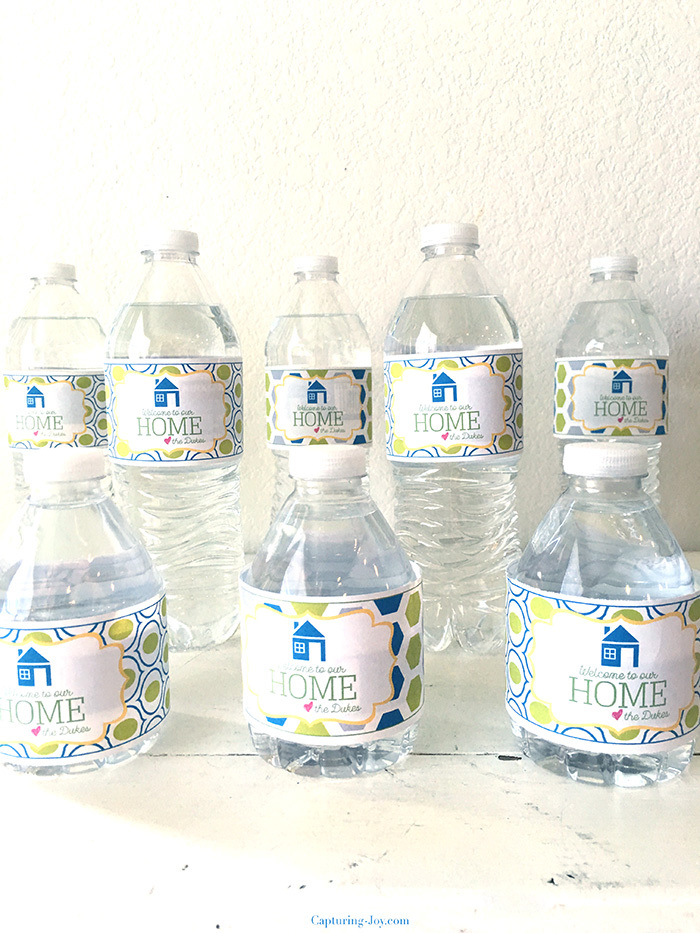 welcome to our home water bottle labels